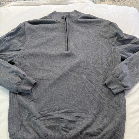 Greg Norman Pullover Mens Large L/S Lined Sweater Casual 1/4 Zip Gray E68 - Picture 1 of 6